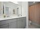 Bathroom featuring a double vanity with modern fixtures and an enclosed shower at 490 Rowley Ln, Summerville, SC 29486