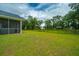 Lush backyard featuring a well-maintained lawn, black metal fencing, and trees at 7070 Pumpkinseed Dr, Johns Island, SC 29455