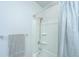 Clean bathroom shower featuring a silver shower head, shower curtain, and white shower stall at 7070 Pumpkinseed Dr, Johns Island, SC 29455