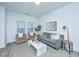 Bright living room featuring stylish furniture, a geometric rug, and natural light from windows at 902 Twin Rivers Drive, Wando, SC 29492