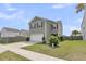 Two-story home featuring neutral siding, a two-car garage and a well-manicured front lawn at 9706 Fanning Basket Ln, Ladson, SC 29456