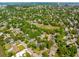 Aerial view showcases an established neighborhood with proximity to community amenities, lush landscaping, and roadways at 1 Marlow Dr, Charleston, SC 29403