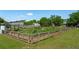Community garden featuring a fenced perimeter, rows of vegetable gardens, and covered seating at 1 Marlow Dr, Charleston, SC 29403