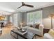 Spacious living room featuring hardwood floors, a white sofa, and plantation shutters at 1 Marlow Dr, Charleston, SC 29403