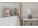 Charming bedroom featuring a decorative lamp and rustic headboard at 104 Pine Waters Ln, Summerville, SC 29483
