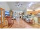 Cozy living room with hardwood floors that flows into the kitchen at 105 Irish Oak Dr, Goose Creek, SC 29445