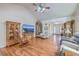 Spacious living room with hardwood floors, high ceilings, and comfortable seating at 105 Irish Oak Dr, Goose Creek, SC 29445