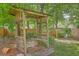 Charming backyard pergola with seating, surrounded by lush greenery, providing a serene outdoor escape at 105 Irish Oak Dr, Goose Creek, SC 29445