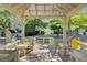 Inside view of community gazebo with seating and views of the neighborhood at 106 Wrigley Blvd, Summerville, SC 29485