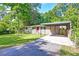 Shot of the brick exterior with a red front door and carport at 108 Helen Dr, Summerville, SC 29483