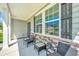 Cozy front porch features comfortable seating and a charming view, ideal for relaxation at 1110 Sapling Dr, Summerville, SC 29485