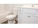 Half bathroom with a toilet, vanity and wood-look laminate floors at 124 Long Trail Way, Moncks Corner, SC 29461