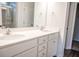 Modern bathroom features double vanity, shower with glass door and great natural light at 124 Long Trail Way, Moncks Corner, SC 29461