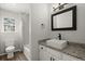 Modern bathroom featuring a bathtub, shower, vanity, and stylish accents at 132 E Hartwick Ln, Goose Creek, SC 29445