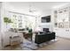 Bright and airy living room with large windows, modern furniture, and a cozy fireplace at 1331 Smythe St, Daniel Island, SC 29492