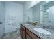 Bathroom with double sinks, granite countertops, and a large mirror at 137 Clydesdale Cir, Summerville, SC 29486