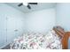 This bedroom features a bed with a floral comforter, and a ceiling fan at 137 Clydesdale Cir, Summerville, SC 29486