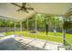 Screened-in porch overlooks a sprawling backyard, complete with a play set and trampoline at 137 Clydesdale Cir, Summerville, SC 29486