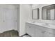 Well-lit bathroom showcasing a double sink vanity with modern fixtures and ample counter space at 138 Sweet Cherry Ln, Summerville, SC 29486