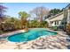 Sparkling backyard pool surrounded by lush landscaping, offering a perfect oasis for relaxation and entertainment at 1511 Fairway Dr, Charleston, SC 29412
