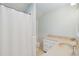 Bathroom featuring neutral colors, shower behind curtain, and traditional vanity at 1511 Fairway Dr, Charleston, SC 29412
