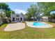 Backyard with a kidney-shaped pool, patio area, and lush landscaping perfect for outdoor enjoyment at 1918 Armory Dr, Mount Pleasant, SC 29466