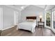Cozy bedroom with vaulted ceilings, wood floors, and a bay window at 1918 Armory Dr, Mount Pleasant, SC 29466