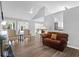 Open concept living room with luxury vinyl plank flooring and a view of the kitchen at 1918 Armory Dr, Mount Pleasant, SC 29466