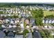 An expansive neighborhood view featuring a charming red home with lush surroundings and community amenities nearby at 218 Barberry St, Summerville, SC 29483