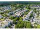 Neighborhood aerial view featuring a charming red home nestled amongst tree-lined streets and community amenities at 218 Barberry St, Summerville, SC 29483
