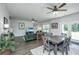 Open-concept kitchen, dining, and living area with modern finishes, neutral color palettes, and plenty of natural light at 222 Torslanda Ln, Summerville, SC 29486
