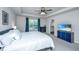 View of the main bedroom highlighting the ensuite bathroom and television at 222 Torslanda Ln, Summerville, SC 29486