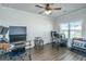Spacious office with a computer desk, multiple monitors, and workout equipment at 222 Torslanda Ln, Summerville, SC 29486