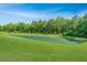 Scenic view of a tranquil pond surrounded by lush greenery and trees, perfect for a relaxing escape at 222 Torslanda Ln, Summerville, SC 29486