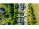 High aerial view of homes in a verdant neighborhood showing streets and surrounding landscape of the community at 2314 Hummingbird Ln, Summerville, SC 29483