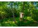 Charming backyard featuring a birdhouse surrounded by mature trees and natural foliage, fostering a tranquil and natural ambiance at 2314 Hummingbird Ln, Summerville, SC 29483