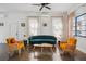 Spacious living room with hardwood floors and comfortable, modern furnishings at 272 Coming St # C, Charleston, SC 29403