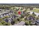 Aerial view of a residential area showcasing well-maintained homes and green landscapes at 300 Ginned Cotton St, Charleston, SC 29492