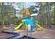 Colorful playground in a wooded area with slides, climbing structures, and sun shades at 300 Ginned Cotton St, Charleston, SC 29492
