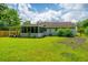 Lush backyard with green grass, mature trees, and a combination wood and wire fence at 505 Laurel Ridge Rd, North Charleston, SC 29418