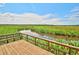 Beautiful marsh view from a wooden deck with railings and lush green grass in the background at 5400 Turning Tide, North Charleston, SC 29420