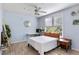 Bright bedroom with a ceiling fan, large window, and modern decor at 60 Fenwick # 936, Johns Island, SC 29455