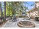 Inviting backyard with a patio seating area and a unique fire pit, perfect for entertaining at 615 Fairington Dr, Summerville, SC 29485