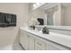 Bathroom vanity featuring a white countertop, backsplash, and white cabinets at 615 Fairington Dr, Summerville, SC 29485