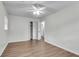 Spacious bedroom with wood floors, a ceiling fan, and a large closet at 615 Fairington Dr, Summerville, SC 29485