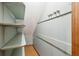 Angled closet with painted shelves and storage area at 810 Creekside Dr, Mount Pleasant, SC 29464