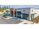 Aerial view of a modern retail space, featuring a Starbucks and AT&T with modern architecture at 102 Bolsena Ct, Summerville, SC 29486