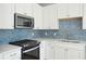 Well-equipped kitchen with stainless appliances, light countertops and blue backsplash at 102 Hawthorne Landing Dr, Goose Creek, SC 29445