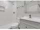 Bathroom featuring a white shower, toilet, and vanity at 105 Evatt Dr, Goose Creek, SC 29445