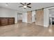 Spacious main bedroom featuring wood floors and sliding barn doors at 105 Evatt Dr, Goose Creek, SC 29445